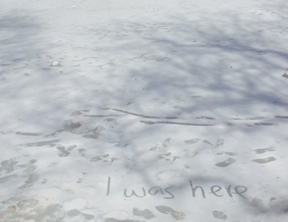 I Was Here  Central Park discovery as I wrote this post  Photo by Hallie Swift